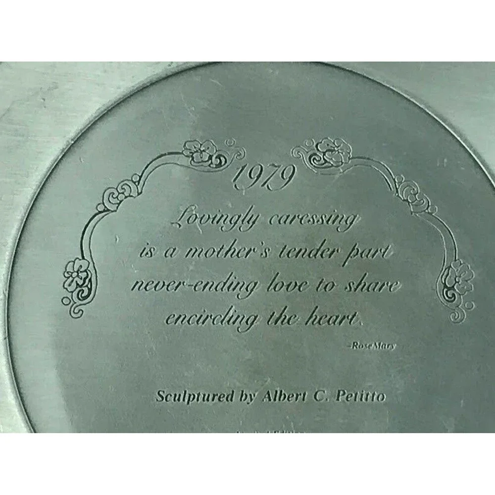 Hudson Pewter 1979 Limited Edition Mothers Day Plate-By Albert C. Petitto